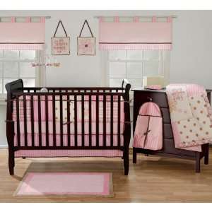   Grace 10 Piece Crib Bedding Set Girls Pink Flowers Nursery to Go: Baby