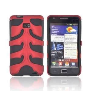 For AT&T Samsung Galaxy S2 Red Black OEM Nex Dual Layer Hard Fishbone 