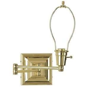   : Antique Brass Finish Plug In Swing Arm Wall Lamp: Home Improvement