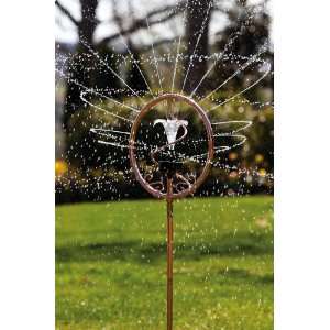   Decorative Copper Finish Sprinkler with Flower Patio, Lawn & Garden