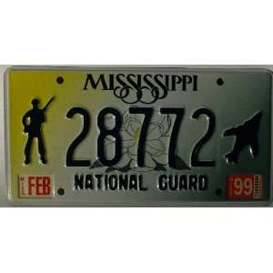   National Guard License Plate with Green Numbers Everything Else