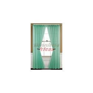   Green Solid Sheer Voile Window Panel Rod Pocket  2 Panels: Home