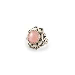    OLLIPOP French Silver Rose Quartz And Labrador Ring Jewelry