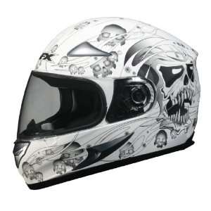 AFX Street Helmet / FX 90 Adult Full Face / Flat White Skull / Xs / Pt 