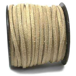  3.0MM Split Suede Leather Lace Natural 25 Yard Spool 42671 