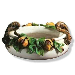  ROBBIANA Oval Bowl with hand applied FruitsLemons and 