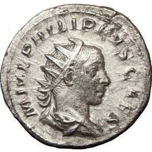 PHILIP II 246AD Roman Caesar Ancient Silver Roman Coin Philip II 