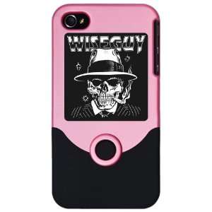  iPhone 4 or 4S Slider Case Pink Wiseguy Skeleton Smoking 