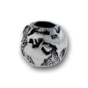 Genuine Biagi 925 Sterling Silver World Globe European Bead Memory 