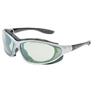 HARLEY DAVIDSON SAFETY EYEWEAR HD1303 Eyewear,Slvr/Blk Frame,I/O Mirro