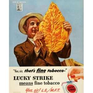 1944 Ad American Tobacco Co Leaf Businessman Lucky Strike Cigarettes 