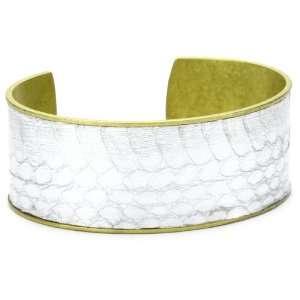   Helene Jewelry Silver Color Genuine Water Snake Cuff Bracelet: Jewelry