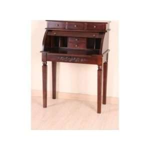   Caravan 3820 Carved Wood Roll Top Desk, Brown Stain: Home & Kitchen
