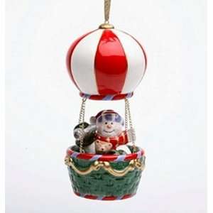  Snowman with Hot Air Balloon Hanging Ornament: Home 