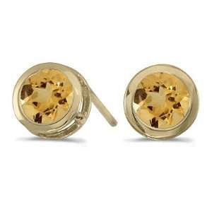    Set Round Citrine Stud Earrings 14k Yellow Gold Allurez Jewelry