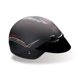  Bell Shorty Red and White Pin Stripes Half Face Helmet 