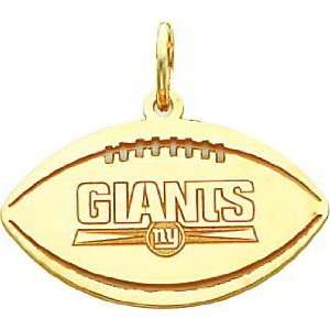 14K Gold NFL New York Giants Logo Football Charm:  Sports 
