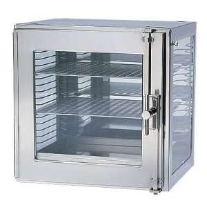 Glass/Stainless Steel Desiccator with Two Flexboard Shelves; exterior 