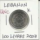 Lebanon 100 Livres 2003 K? Cedar Tree Stainless Steel?