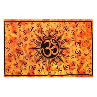 Om Sun Tie Dye Tapestry   Hanging Wall Art   Perfect for Meditation 