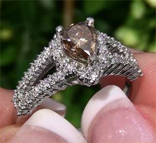 Estate 1.62 ct Natural VS1 Fancy Cognac Diamond Engagement Wedding 