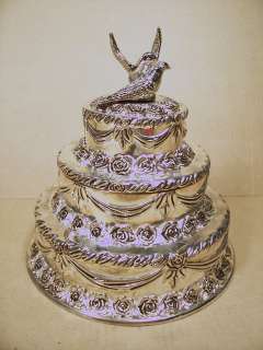 International Silver Company  Dove Wedding Cake Topper / Jewelry Box 