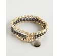 Kensico gold and black beaded Sloan triple strand taurus bracelet 