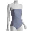 marc by marc jacobs faded denim patchwork bandeau one piece swimsuit