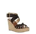 Matt Bernson bronze woven leather ankle wrap wedges   up to 70 