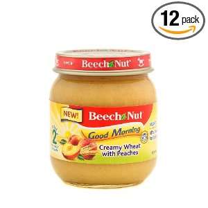 Beech Nut Good Morning Creamy Wheat with PeachStage 2, 4 Ounce Jars 
