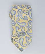 Yves Saint Laurent yellow and blue paisley silk tie style# 319716601