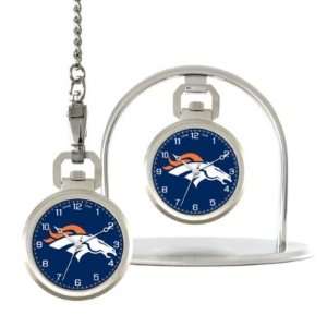  Denver Broncos Game Time NFL Pocket Watch/Desk Clock 