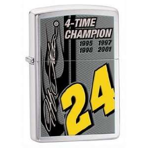  Jeff Gordon 4 Time Champion Zippo Lighter, Brushed Chrome 