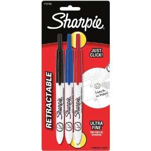  Sharpie Retractable Ultra Fine Point Permanent Markers, 3 
