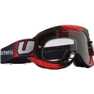  Utopia Slayer Pro MX Motocross Goggles (Red Fade) Black 