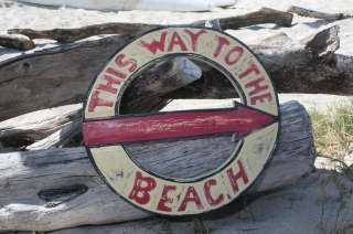 THIS WAY TO THE BEACH NAUTICAL SIGN 16   BEACH DECOR  