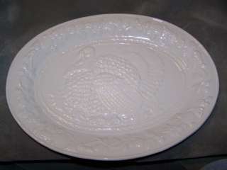 GIBSON HOUSE WARE CHINA THANKSGIVING TURKEY OVAL SERVING PLATTER 