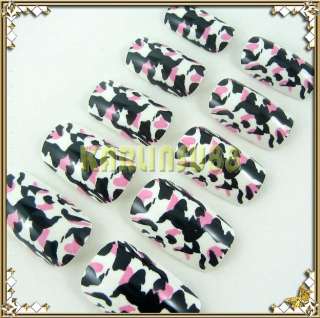 French False Nail Full Tips Camouflage Pattern @CM  