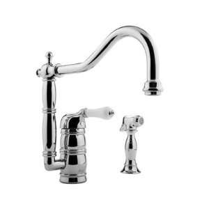 Canterbury Single Hole Kitchen Faucet with Side Spray Finish Polished 
