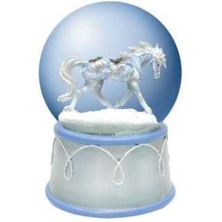 Silver Bells Arabian Horse Musical 100MM Christmas Snowglobe 