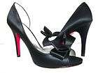 PARIS HILTON SENORITA Womens Shoes Size 8.5 Black Satin Peep Toe 