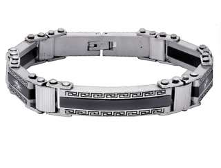 Designer Black & Silver Mens Stainless Steel Bracelet  