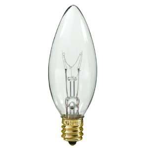  1006   40 Watt Candelabra Light Bulb   B10   Clear   Straight Tip 