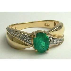  .90pts Brillant Colombian Emerald & Diamond Ring 