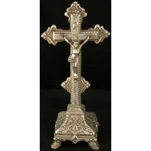  Vintage French Standing Cross Crucifix Jesus Christ 