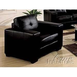  Acme Furniture Black Bonded Leather Chair 15007: Home 