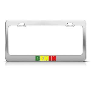 Benin Flag Country license plate frame Stainless Metal Tag Holder