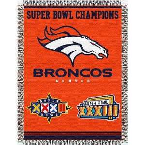 Denver Broncos Super Bowl Commemorative Woven NFL Tapestry Throw by 