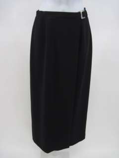 GUY LAROCHE Black Long Belted Wrap Skirt Sz 36  