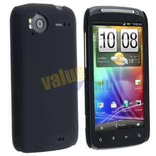 Black Hard Cover Case+Privacy LCD Screen Protector for HTC Sensation 